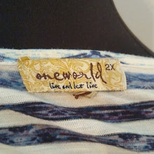 Load image into Gallery viewer, One World Women's Striped Embellished Top Blouse w/ Long Sleeves, Size 2X
