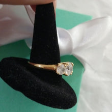 Load image into Gallery viewer, Today, Tomorrow, Forever Ring, 925 w/Gold Vermeil Overlay + 3 CZs, Size 7
