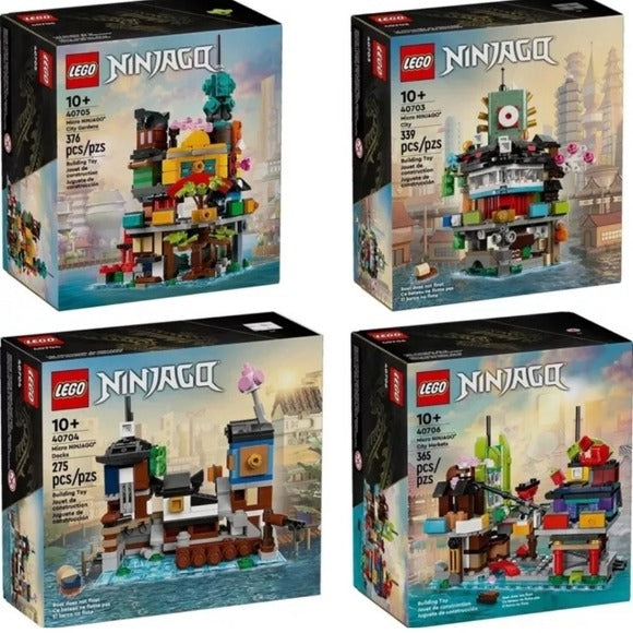 Lego Micro NINJAGO City 40703, 40704, 40705, & 40706, Complete Set of 4