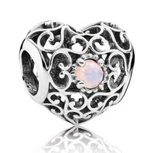 Load image into Gallery viewer, Pandora Sterling Silver October Signature Birthstone Heart Charm 791784noo
