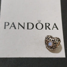 Load image into Gallery viewer, Pandora Sterling Silver October Signature Birthstone Heart Charm 791784noo
