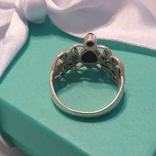 Load image into Gallery viewer, Sterling Silver 925 Onyx + Marcasite Ring, Size 6.5
