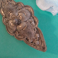 Load image into Gallery viewer, Vintage Artisan Silver Wirework Filigree Bar Brooch, tested
