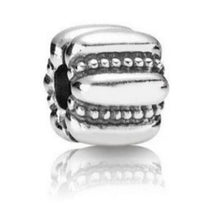 Load image into Gallery viewer, Pandora Dots &amp; Ridges Barrel Clip Charm 790446 Sterling Silver…
