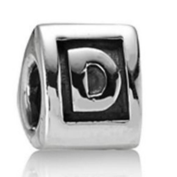 Retired Triangular Letter D Charm ALE 925 Sterling Silver