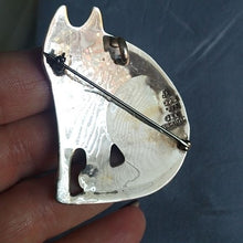 Load image into Gallery viewer, Large Cat Brooch Pendant Mexico CII 925 Sterling Silver
