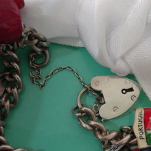 Load image into Gallery viewer, Vintage Silver Traveler&#39;s Bracelet with 15 Enamel Shield Charms
