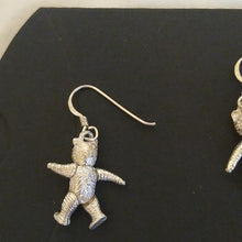 Load image into Gallery viewer, Sterling Silver Articulated Teddy Bear Earrings 925
