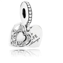 Load image into Gallery viewer, Pandora My Wife Always Heart Dangle Charm 792099CZ Sterling ALE 925
