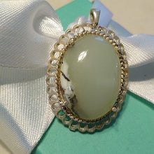 Load image into Gallery viewer, Sterling Silver Large Oval Chalcedony Pendant, 8.21g
