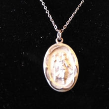 Load image into Gallery viewer, Vintage Sterling Silver 925 Saint Christopher Oval Medal on  18&quot; Chain
