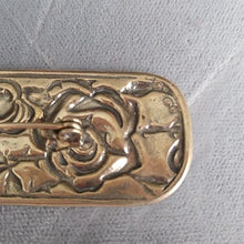 Load image into Gallery viewer, Vintage Repousse Floral 925 Sterling Silver Brooch
