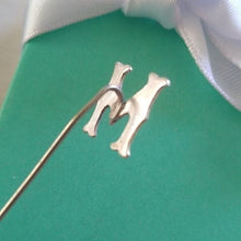 Load image into Gallery viewer, Vintage Sterling Silver M Initial Stick Pin Tie
