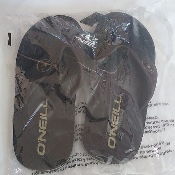 O'Neill Phluff Daddy Dark Brown Flip Flop, Size 8 Sandals