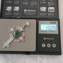 Load image into Gallery viewer, Jerusalem Eilat Stone in Sterling Silver Cross 925 Pendant Israel
