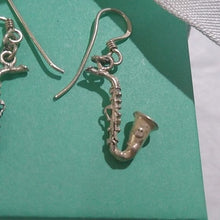 Load image into Gallery viewer, Sterling Silver 925 Saxophone Earrings
