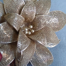 Load image into Gallery viewer, Vintage 950 Silver Poinsettia Flower Brooch Layered Intricate
