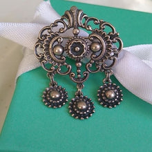 Load image into Gallery viewer, Vintage European Silver 835 Dangle brooch
