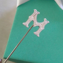 Load image into Gallery viewer, Vintage Sterling Silver M Initial Stick Pin Tie
