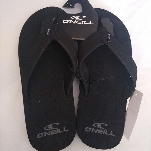 O'Neill Phluff Daddy Black Flip Flop, Size 7 Sandals