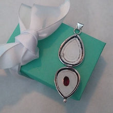 Load image into Gallery viewer, Garnet + Sterling Silver 925 Prayer Pill Poison Secret Box Pendant
