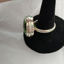 Load image into Gallery viewer, Sterling Silver + Peridot Round Ring, size 8.5
