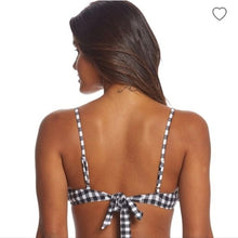 Load image into Gallery viewer, O&#39;Neill Poppy Ruffle Gingham Bikini Top, Black White, Medium
