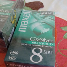 Load image into Gallery viewer, Maxell GX-Silver 8 Hour VHS Blank Tapes T-160, set of 4
