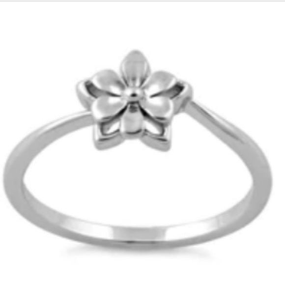 Sterling Silver Star Flower Ring 925, size 6.5