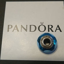 Load image into Gallery viewer, Pandora Murano Aqua Blue Hearts Charm 790657 Sterling Silver
