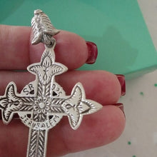 Load image into Gallery viewer, Jerusalem Eilat Stone in Sterling Silver Cross 925 Pendant Israel
