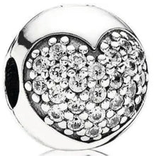 Load image into Gallery viewer, Pandora Pave Love of My Life Heart Clip Charm 791053cz Silver ALE 925
