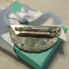 Load image into Gallery viewer, Vintage Signed Submarine Paperworks Mixed Media + Sterling Silver Beaded Brooch
