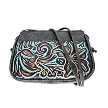 Load image into Gallery viewer, Patricia Nash P778133  Tooled Turquoise Bacoli Crossbody Bag Purse
