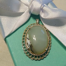 Load image into Gallery viewer, Sterling Silver Large Oval Chalcedony Pendant, 8.21g
