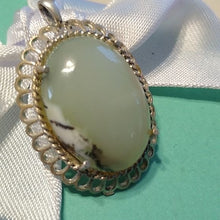 Load image into Gallery viewer, Sterling Silver Large Oval Chalcedony Pendant, 8.21g
