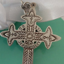 Load image into Gallery viewer, Jerusalem Eilat Stone in Sterling Silver Cross 925 Pendant Israel
