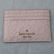 Load image into Gallery viewer, Kate Spade NY Hallie Clover Embossed Small Slim Card Case, Peachpuff
