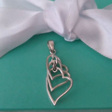 Load image into Gallery viewer, Sterling Silver 925 Floating Linked Hearts Pendant
