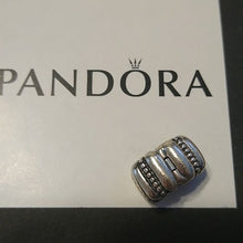 Load image into Gallery viewer, Pandora Dots &amp; Ridges Barrel Clip Charm 790446 Sterling Silver…
